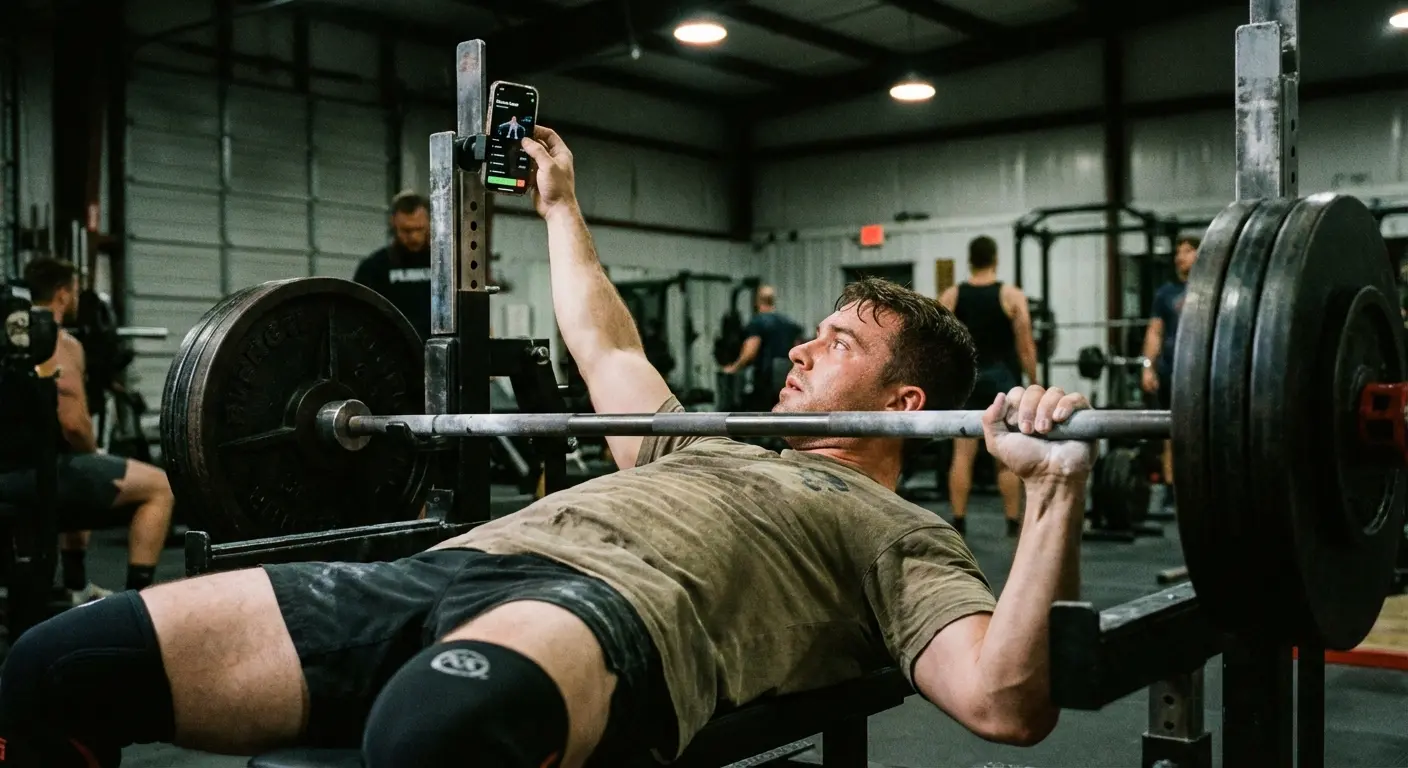 Bodybuilder lifting heavy weights in gym