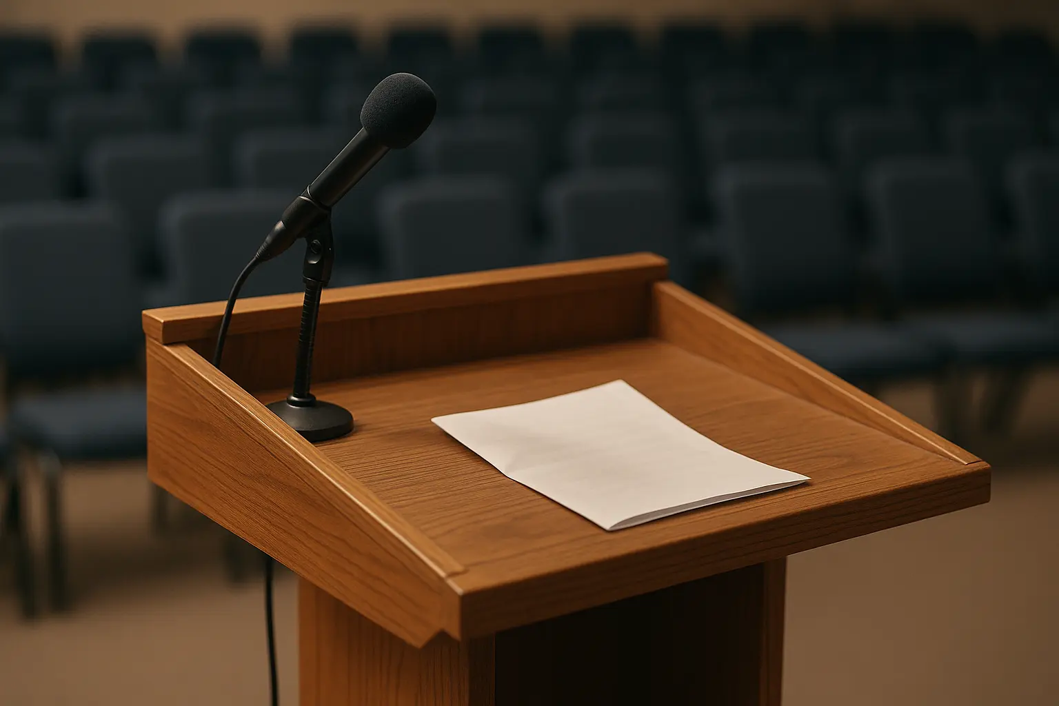 Person delivering eulogy with confidence