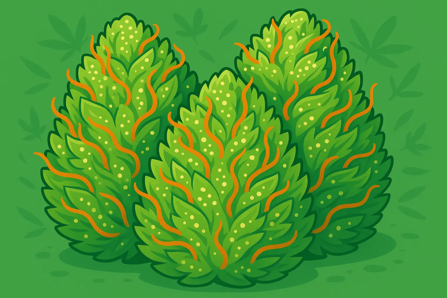 Close-up of Ghost Train Haze cannabis buds with orange pistils