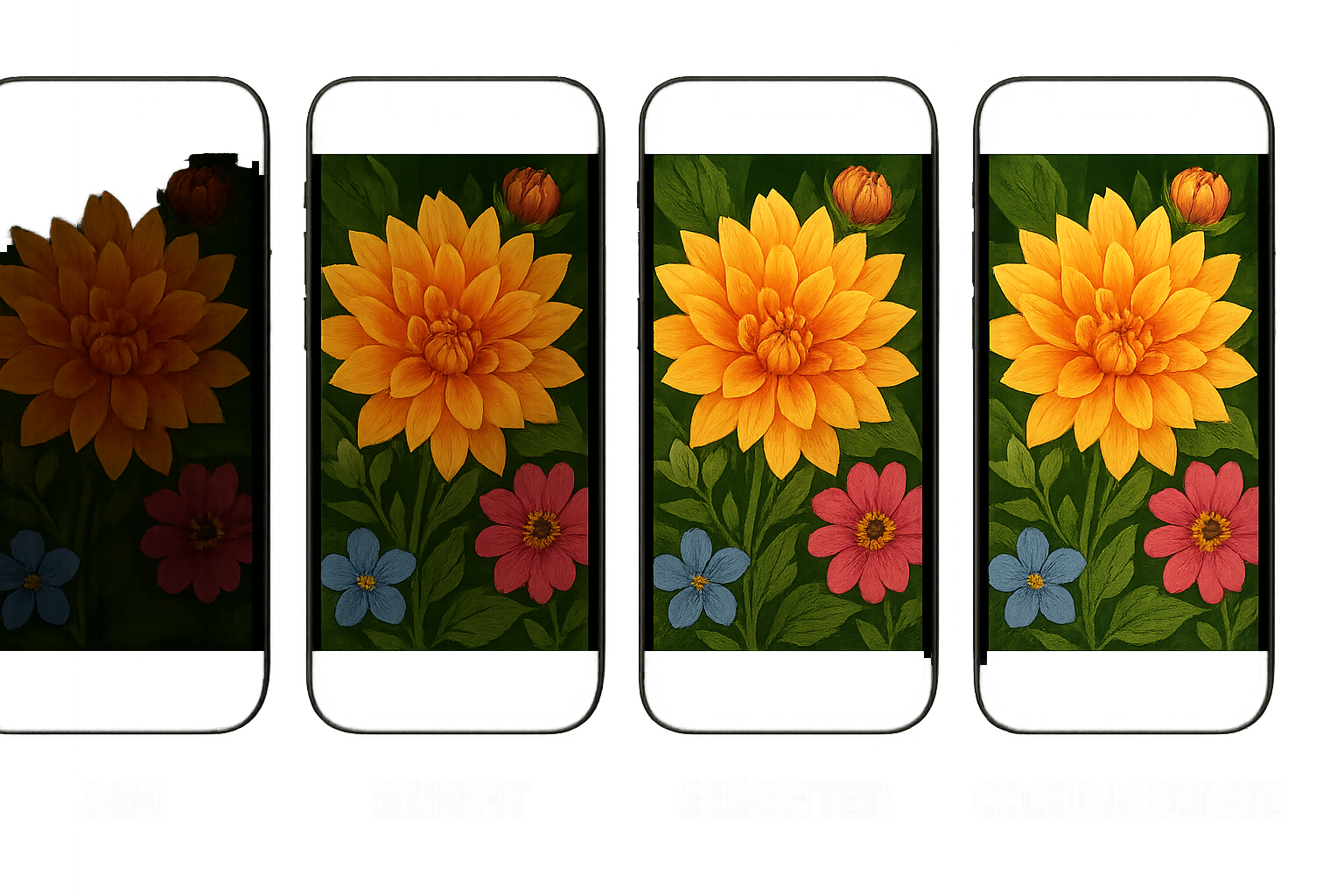 Display technology comparison across phone categories