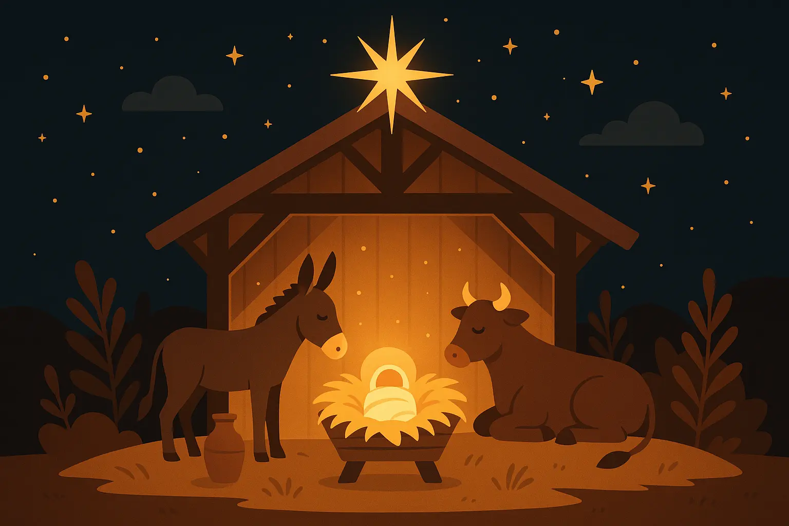 Christmas nativity scene wallpaper