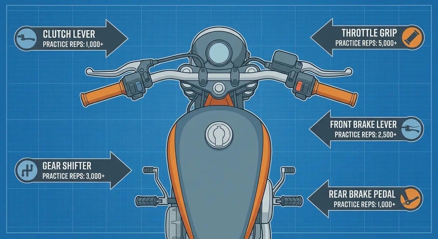 Motorcycle controls and hand positions