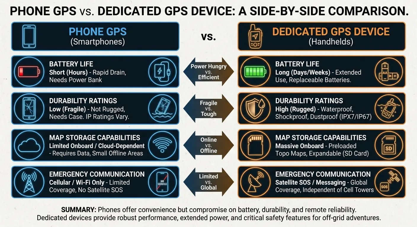 GPS device showing topographic map display