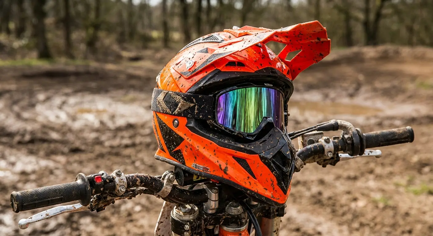 Motocross helmet with peak visor