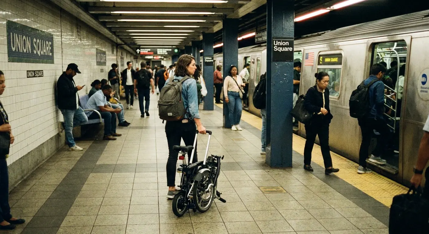 Brompton Electric P Line folded compact