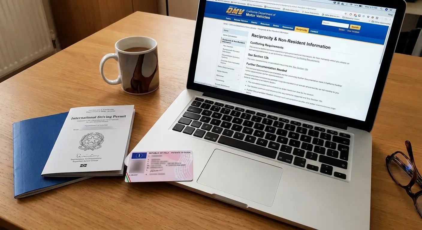 International driving permit and passport documents