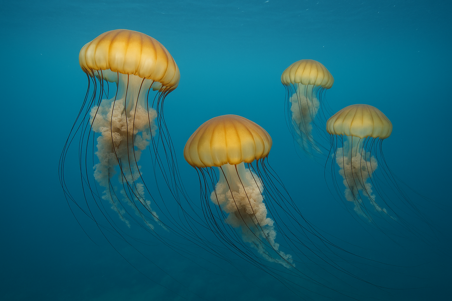 Deep sea jellyfish photography wallpaper