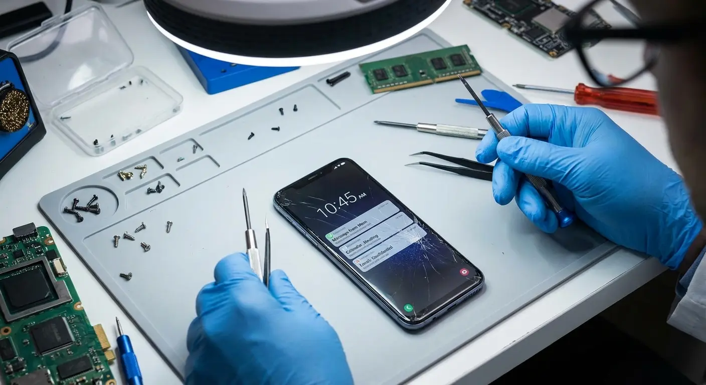 Phone displaying privacy and security settings