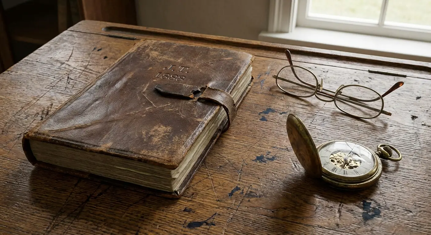 Old toolbox with tools representing a father's core values of hard work