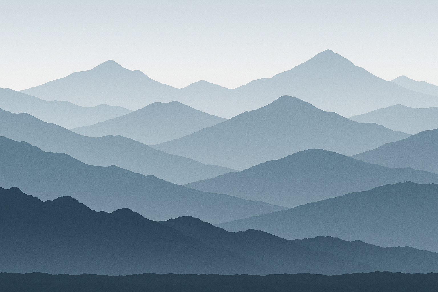 Misty mountain silhouette layered landscape