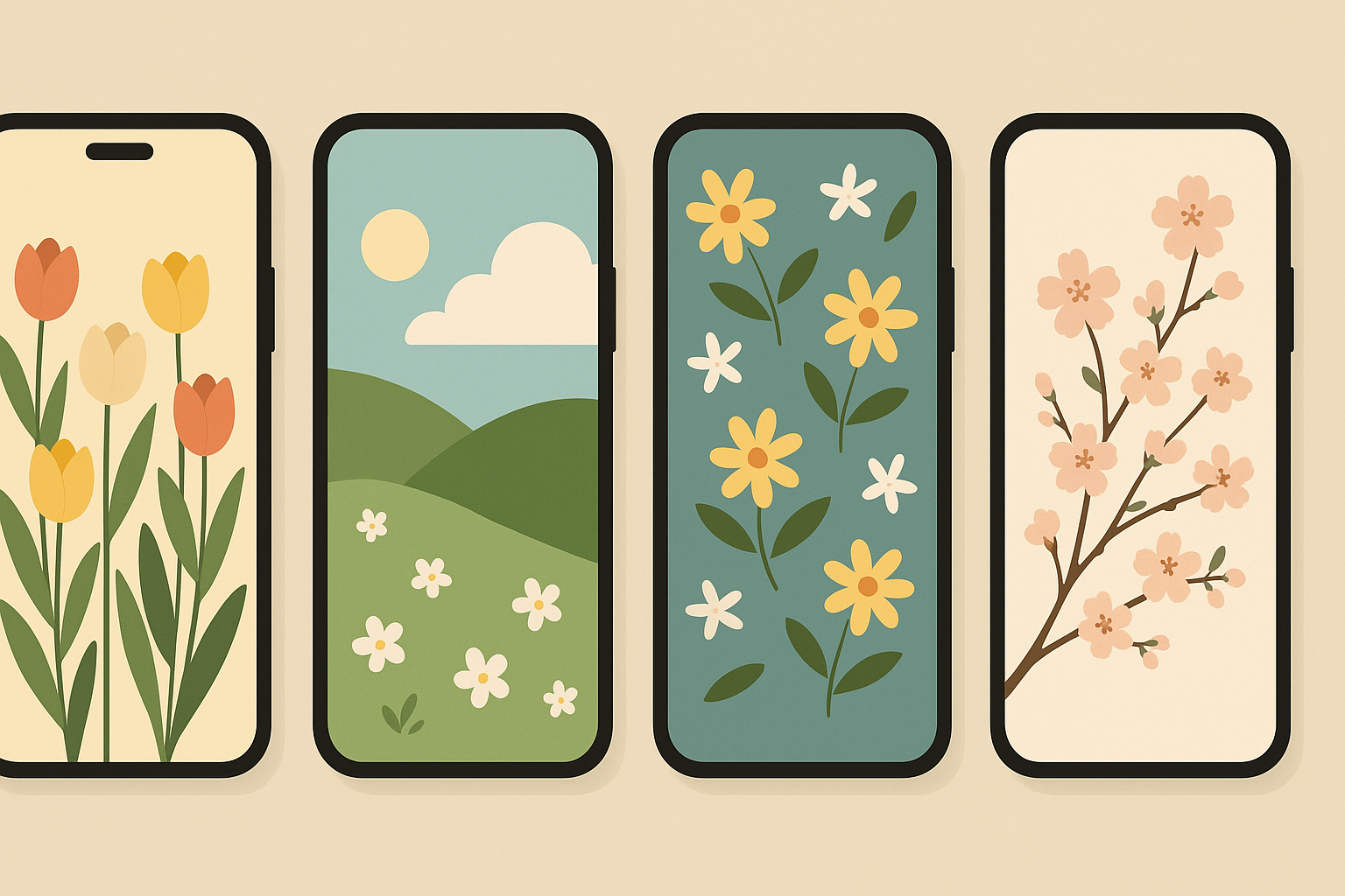 Phone screen displaying May wallpaper with technical specifications