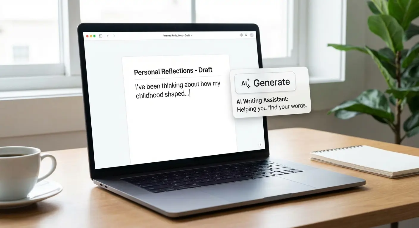 A person editing a speech on a laptop