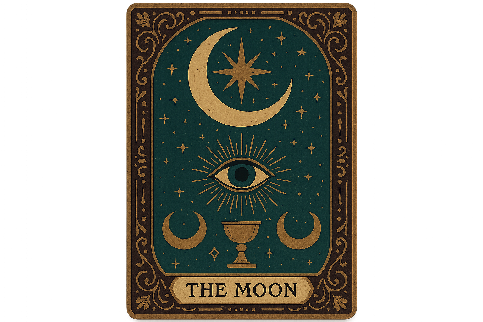 Vintage tarot card designs with mystical symbols and Halloween elements