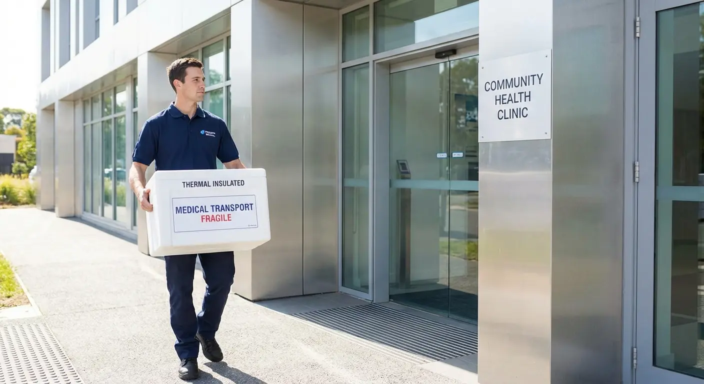 Medical courier box for specialized delivery