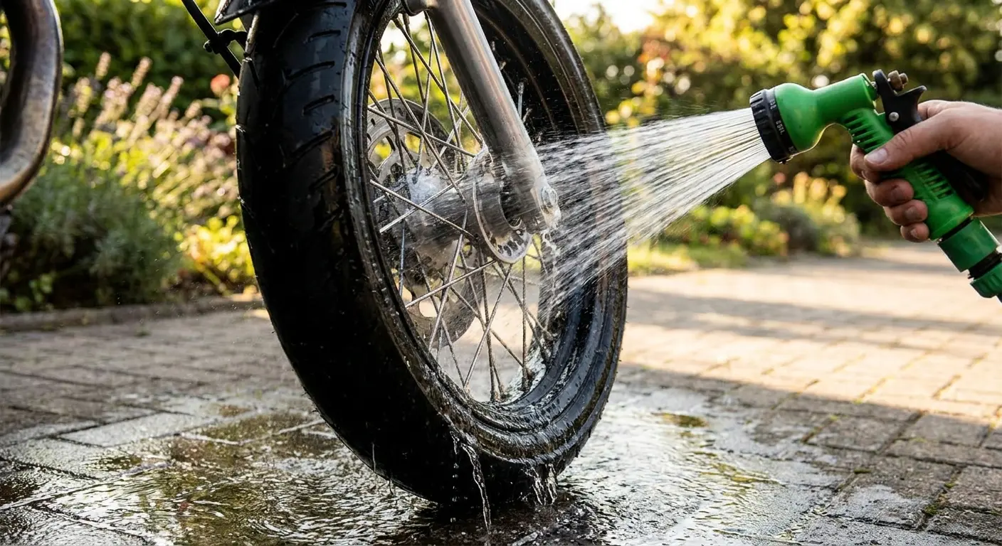 Water pressure comparison on motorcycle components
