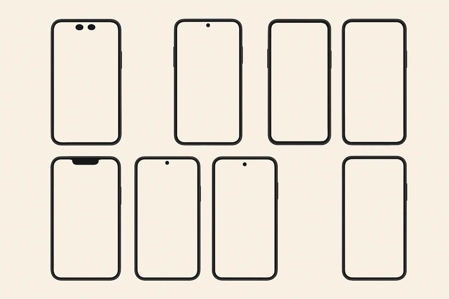 Phone identification guide showing various smartphone models