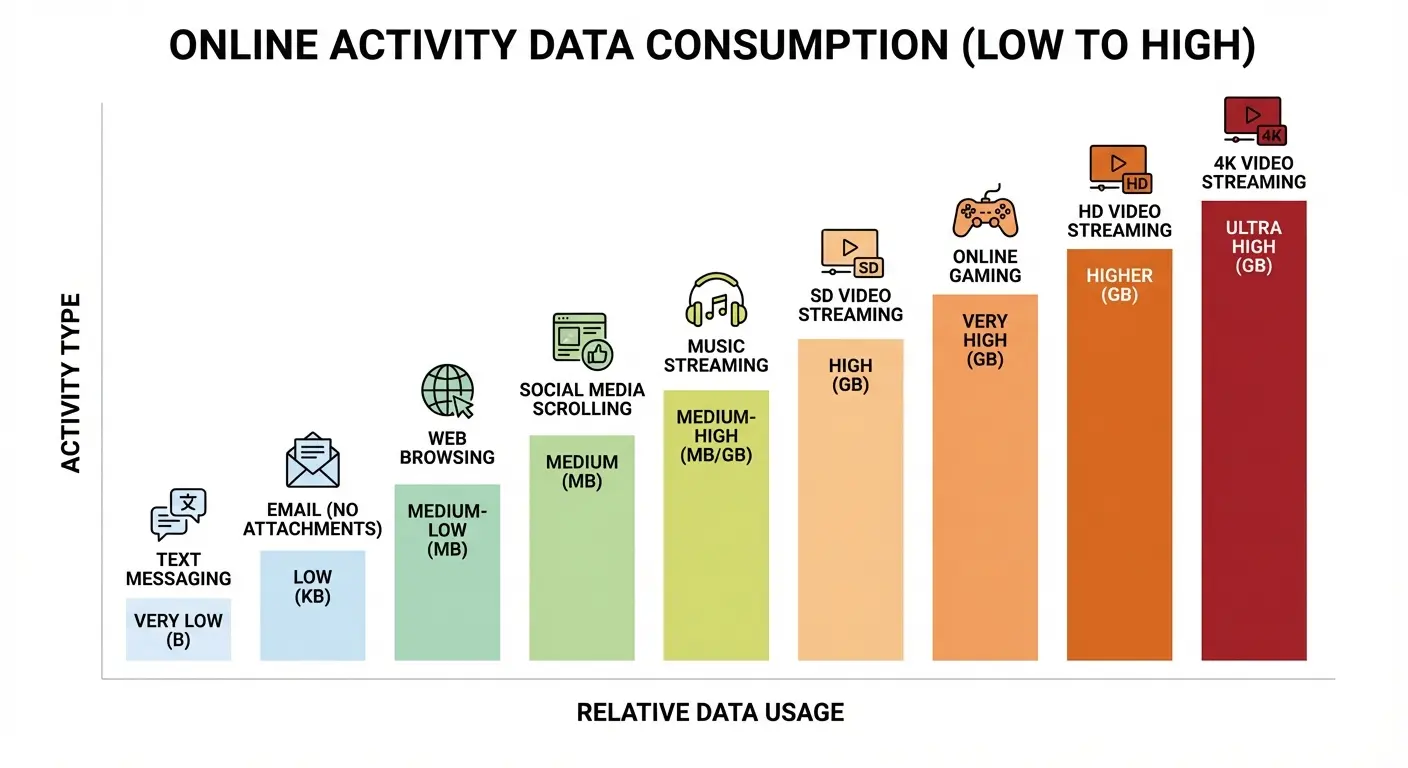 Data usage comparison chart