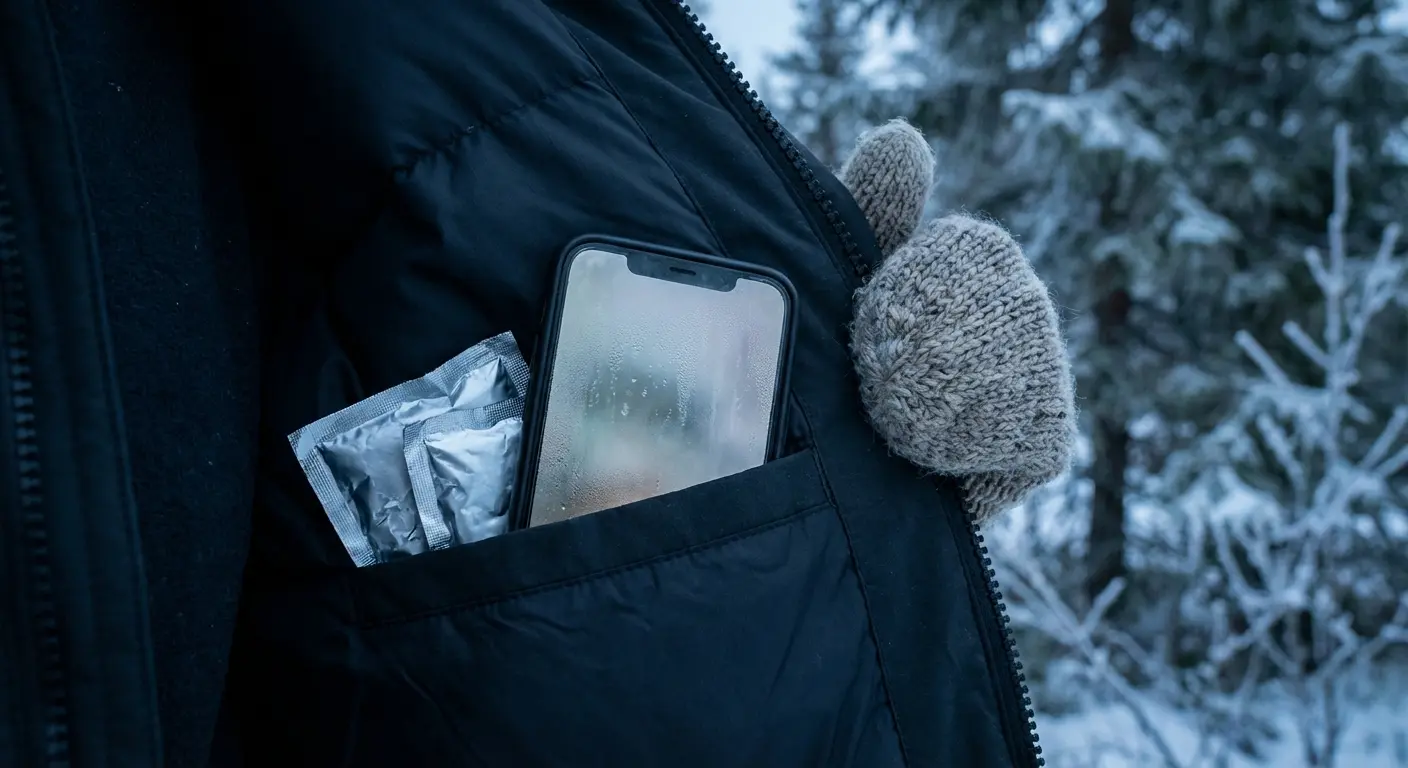 Phone battery management in cold weather