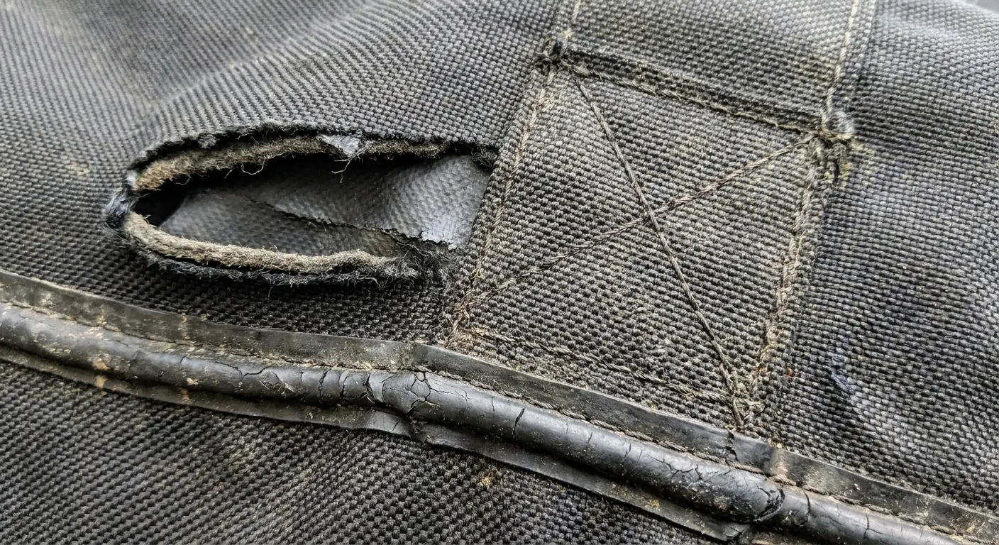 Heavy-duty motorcycle cover in stormy weather