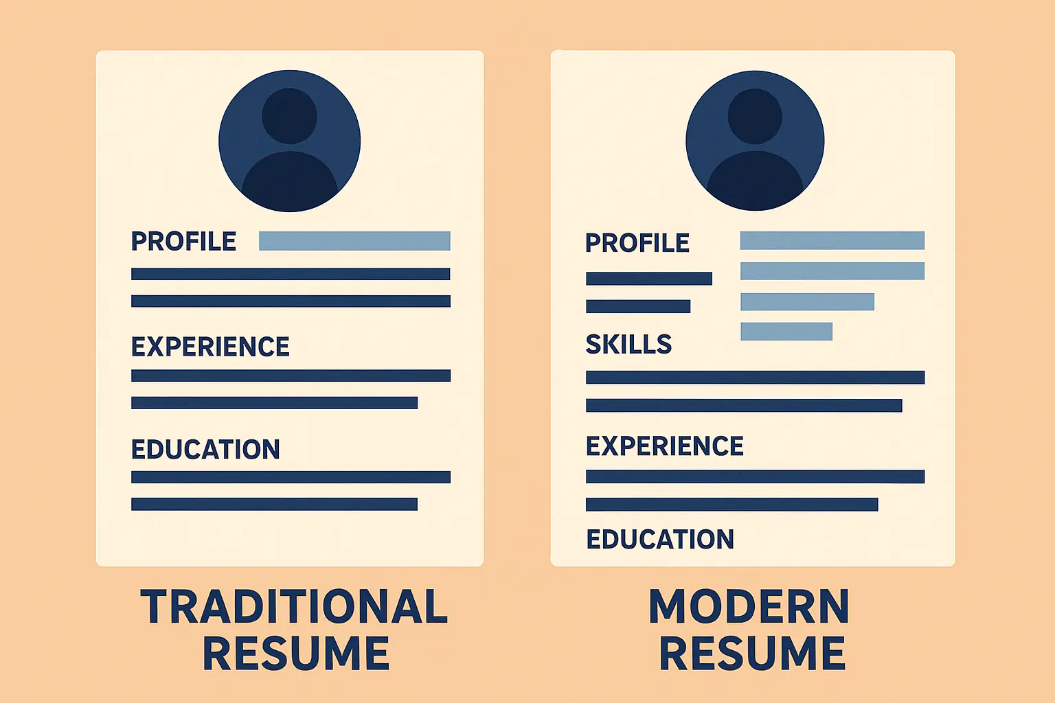 Modern chronological resume with skills integration