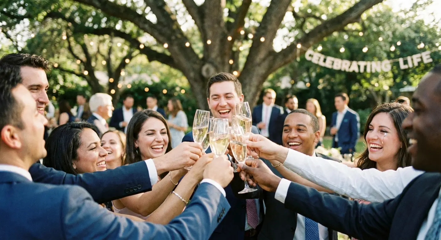 A smiling group of people or a symbol of laughter and joy
