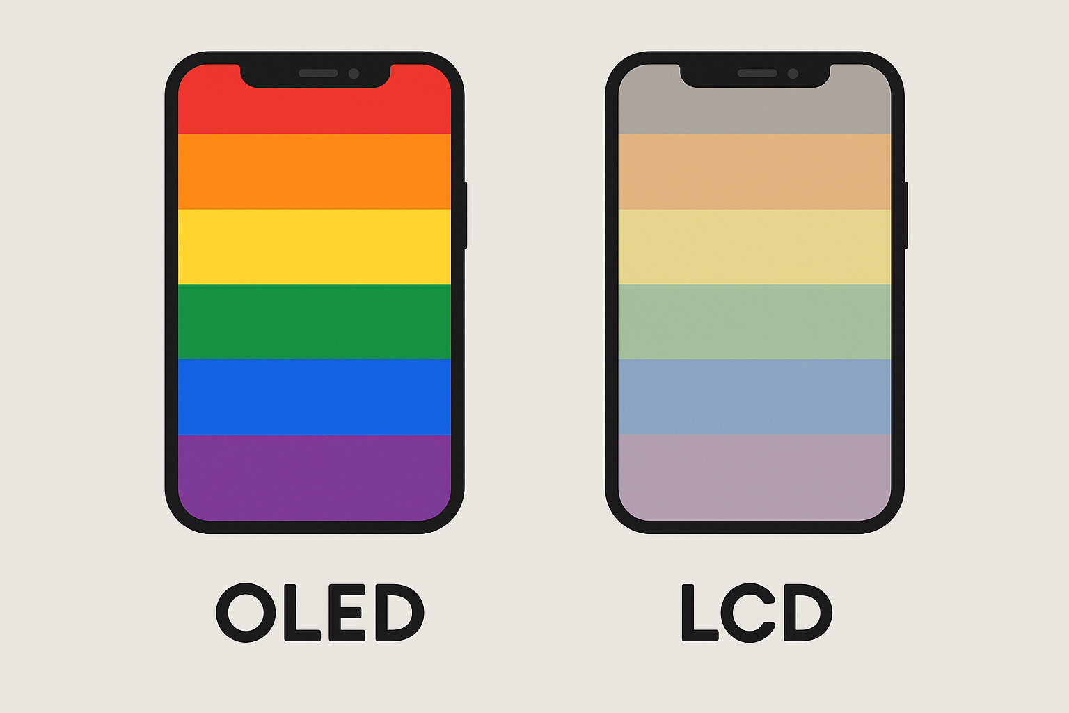 Phone display showing pride wallpaper colors
