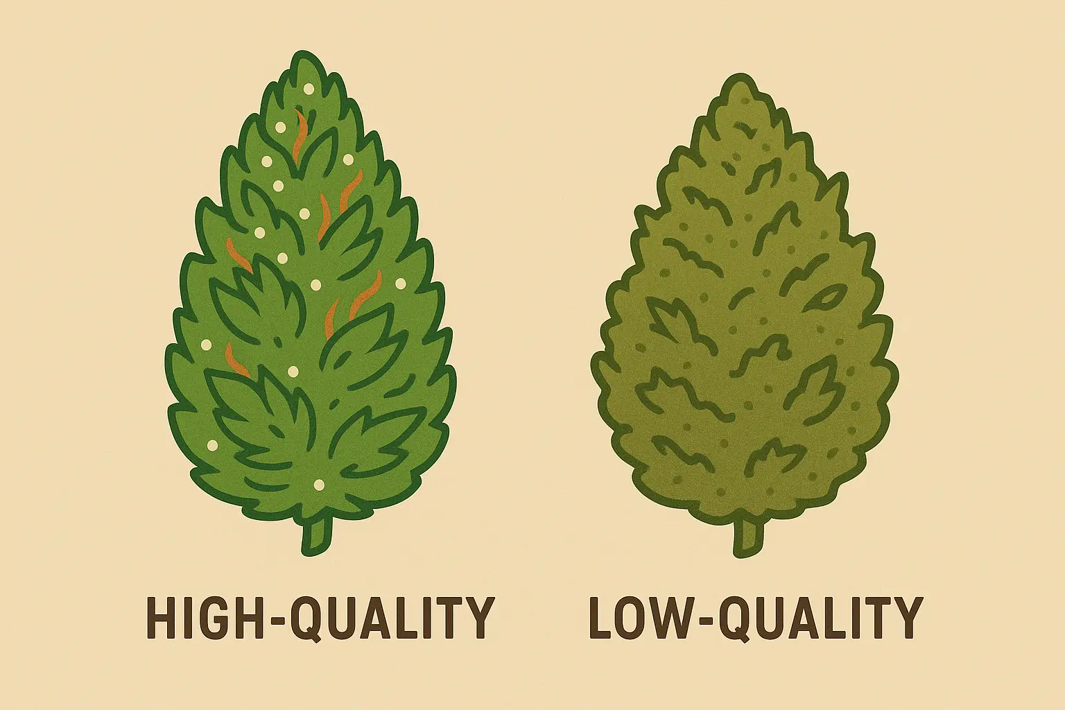 High-quality cannabis bud structure