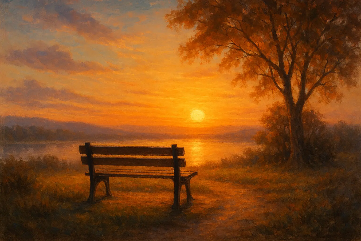 Peaceful memorial setting with family photos