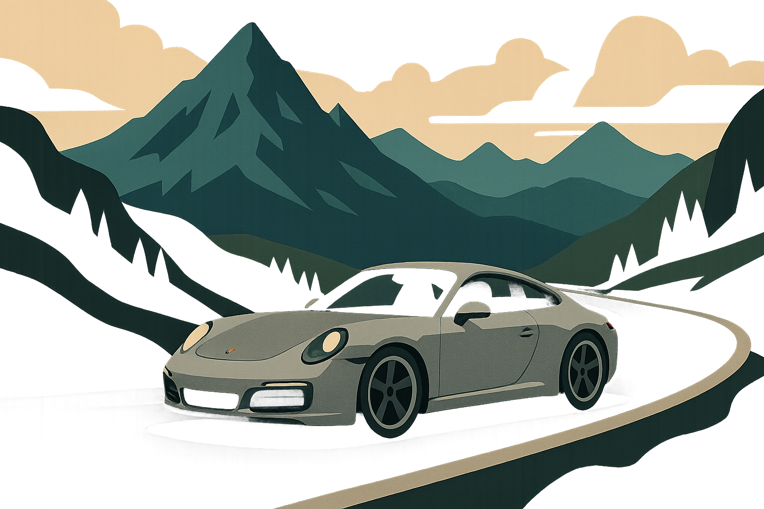 Porsche mountain road adventure lifestyle wallpaper