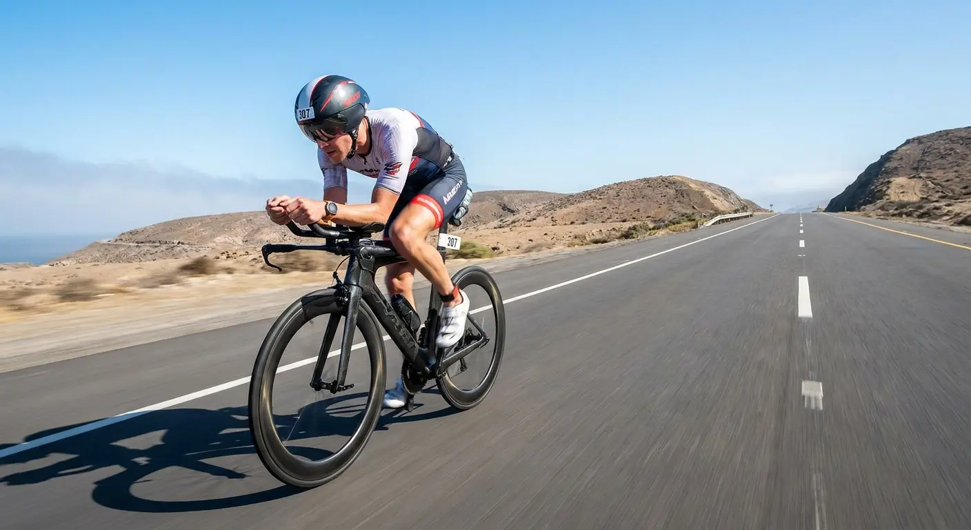 Triathlon bike with aerodynamic frame