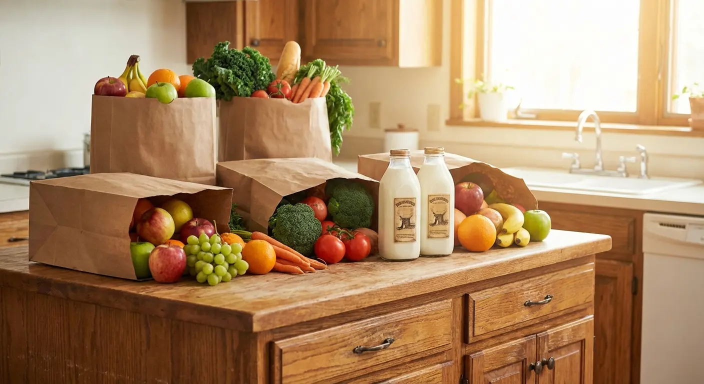 Grocery delivery app interface showing fresh produce options