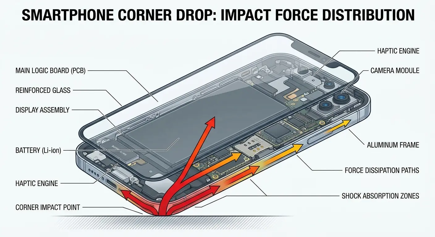 Damaged solder joints on phone logic board