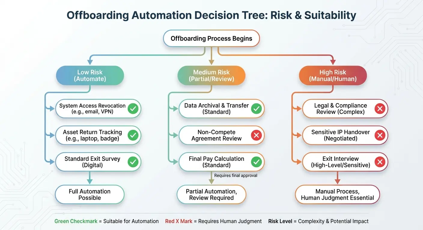 Automation decision framework for offboarding workflows