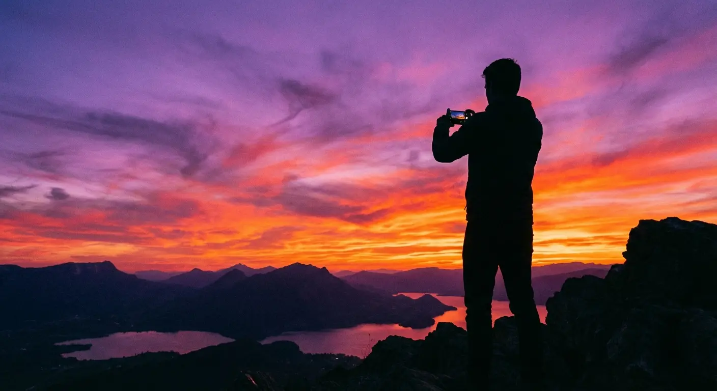 Photographer holding iPhone with Rokform case