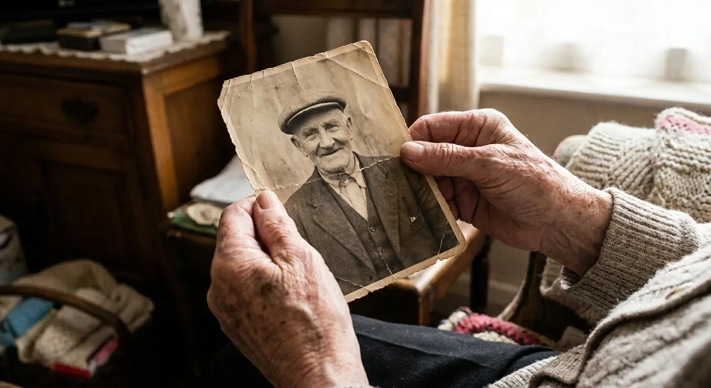 Grandfather holding a child's hand