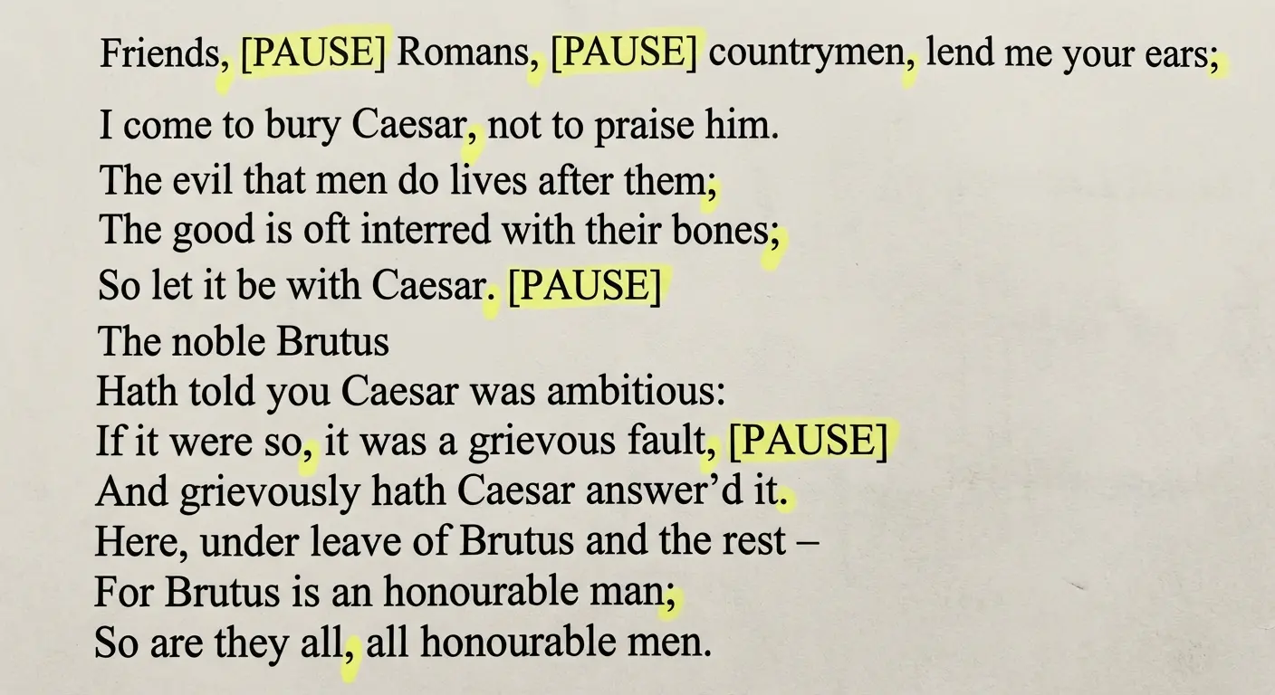 Example of a eulogy text formatted with large font and double spacing