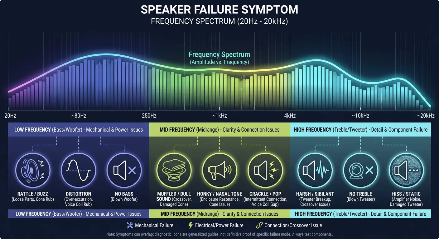Frequency test app showing audio spectrum
