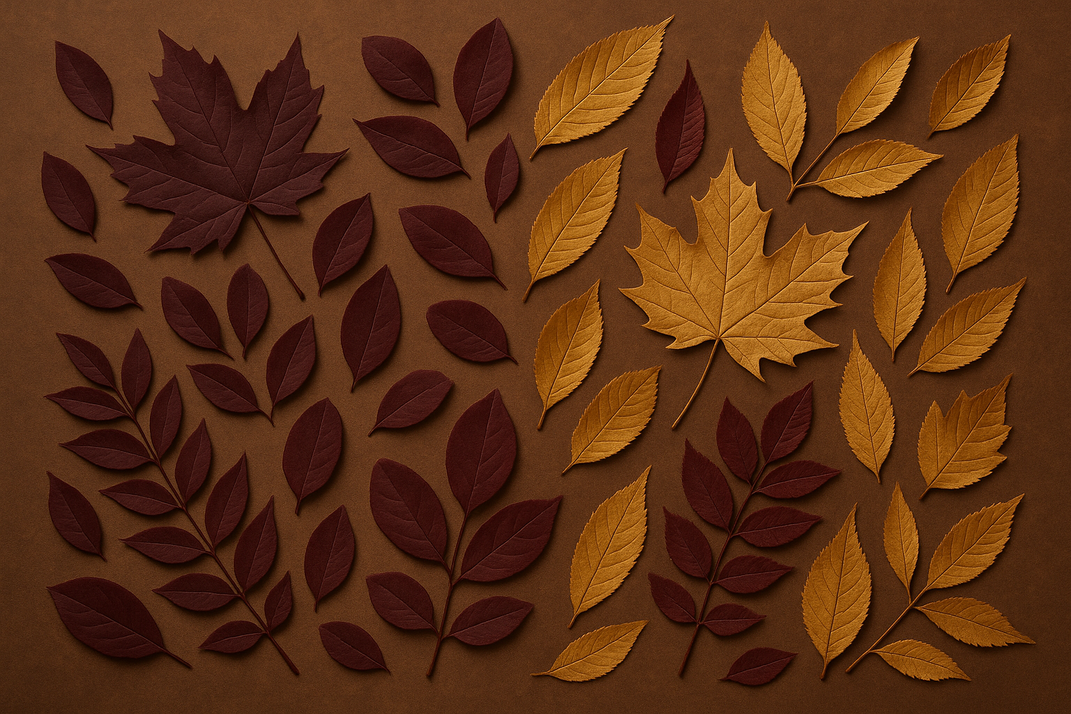 Autumn leaf arrangement wallpaper design