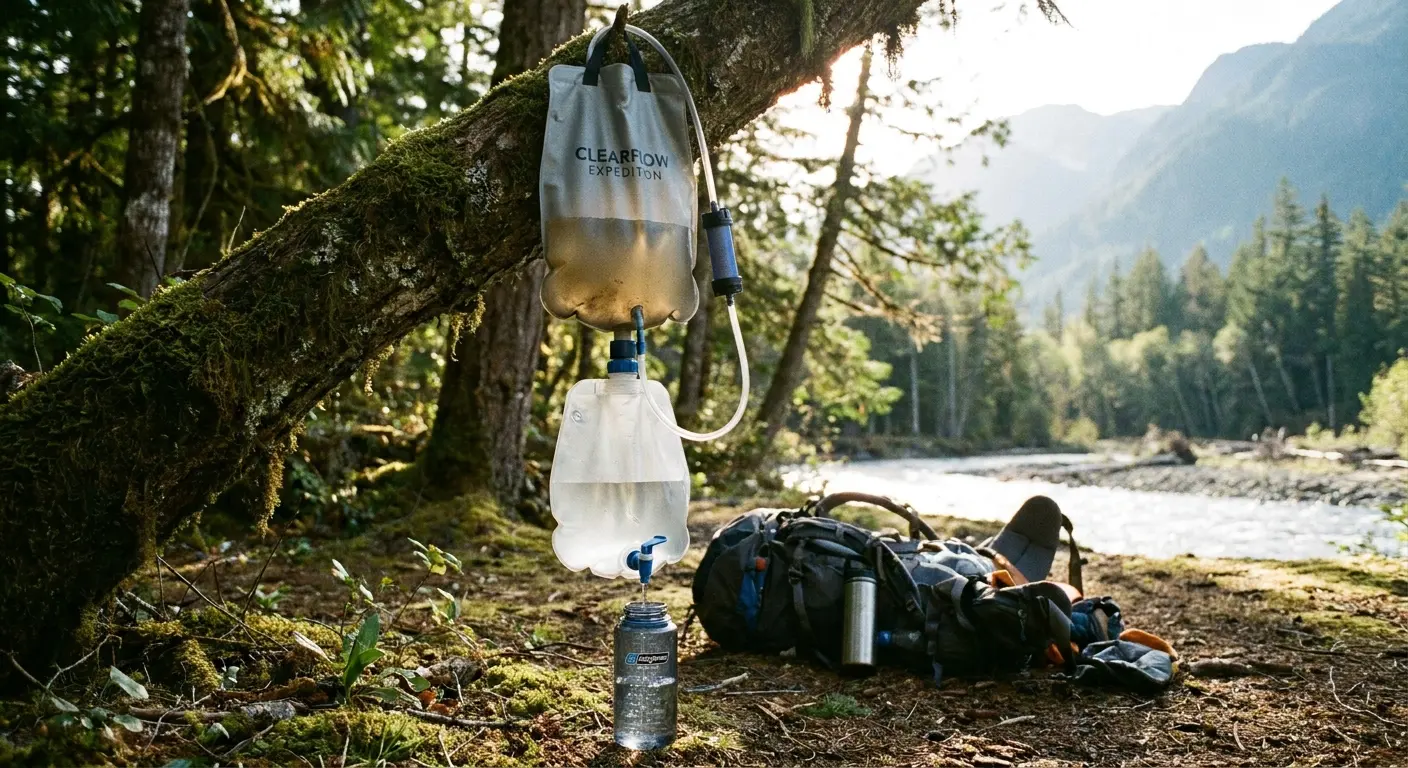 Collapsible water filtration system
