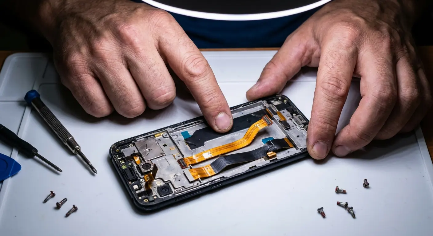 Failed DIY phone screen repair attempt