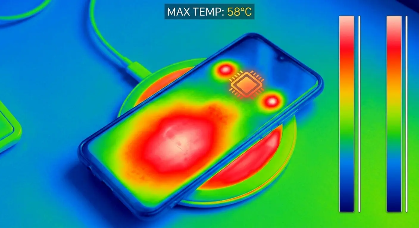 Wireless charging heat distribution diagram