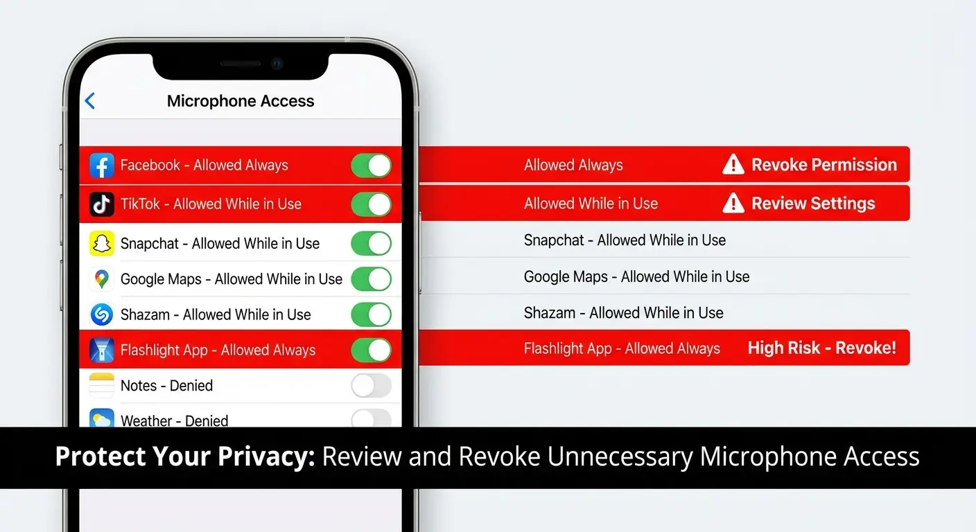 Smartphone app permission settings screen