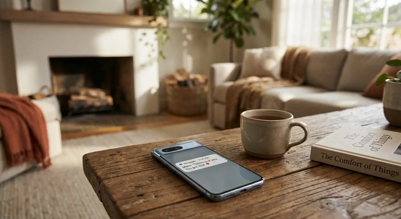 Text message sympathy example on phone screen