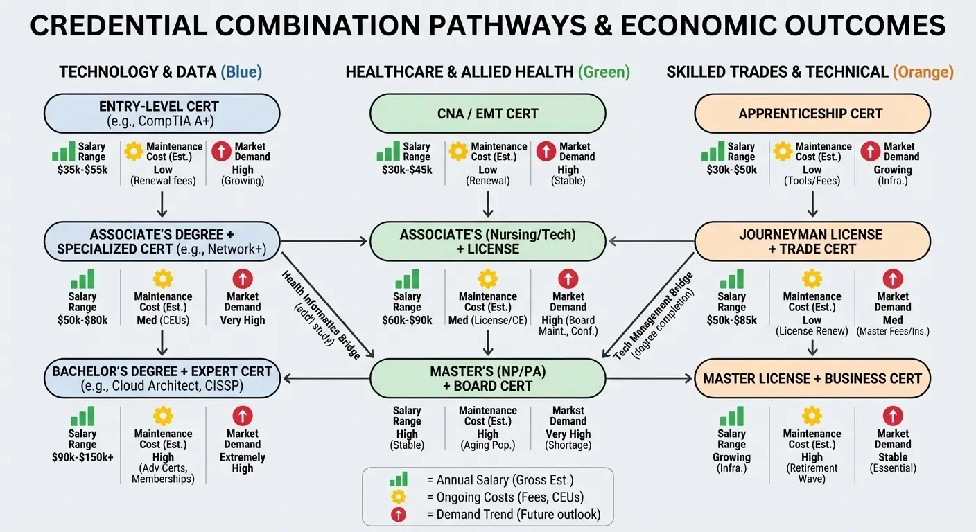 Credential combination salary ranges table