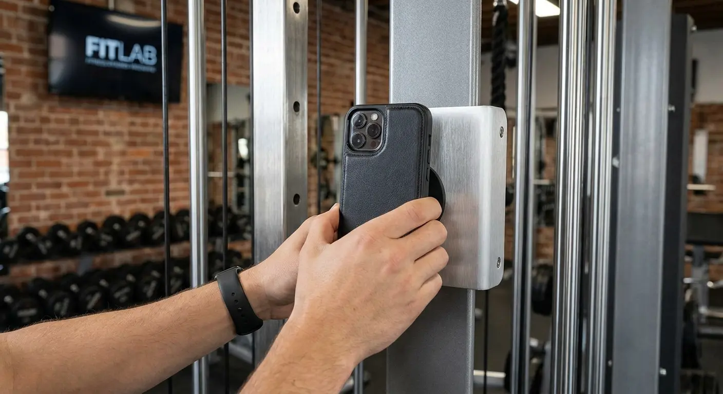 Magnetic phone mount setup for quick filming