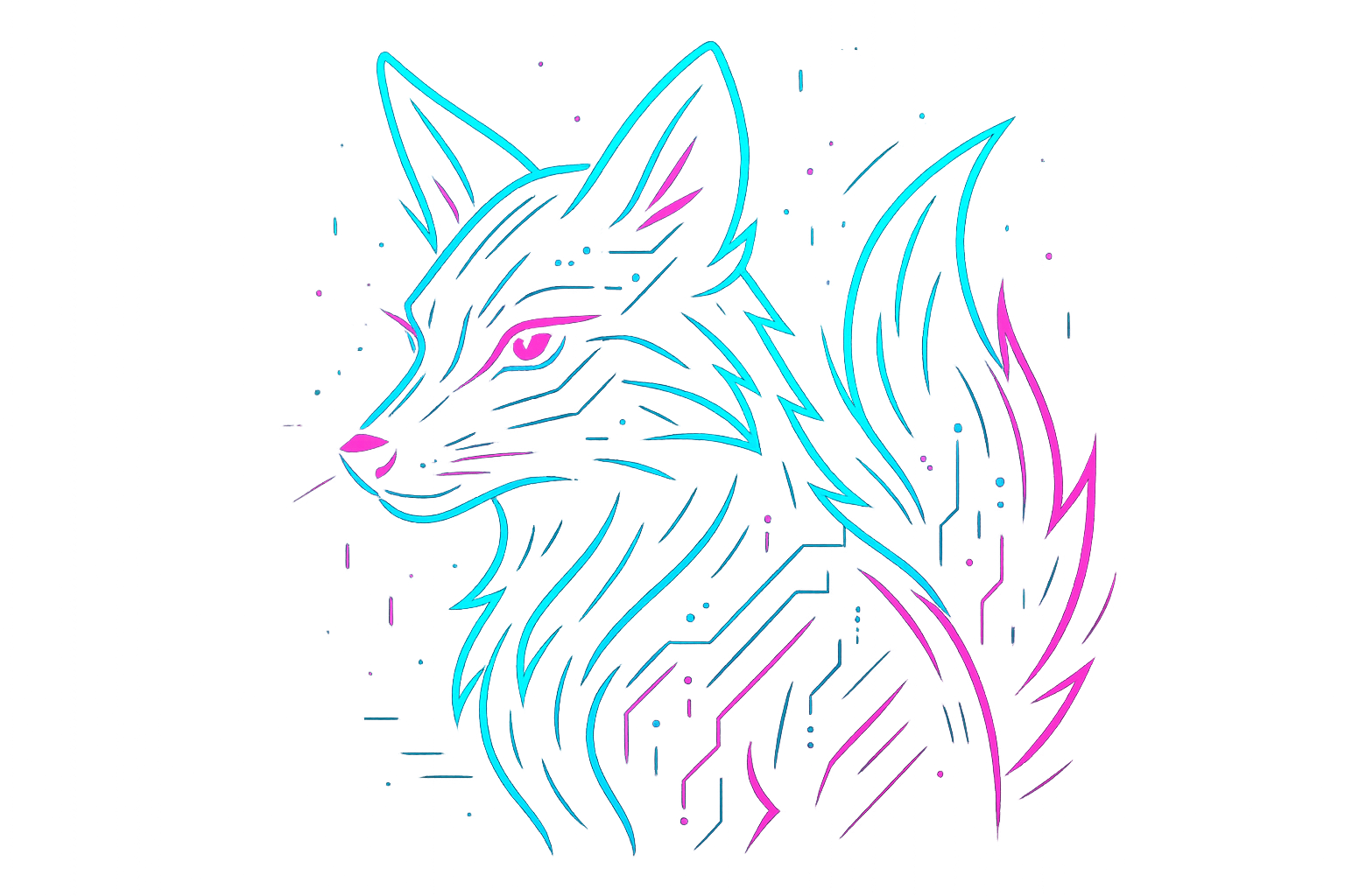 Cyberpunk neon fox wallpaper