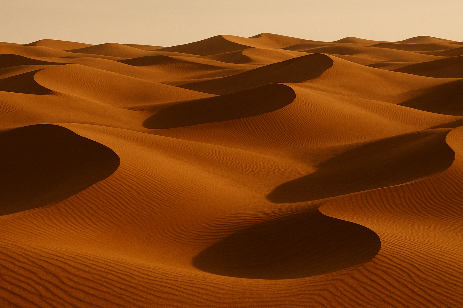 Sahara sand dunes with dramatic shadows