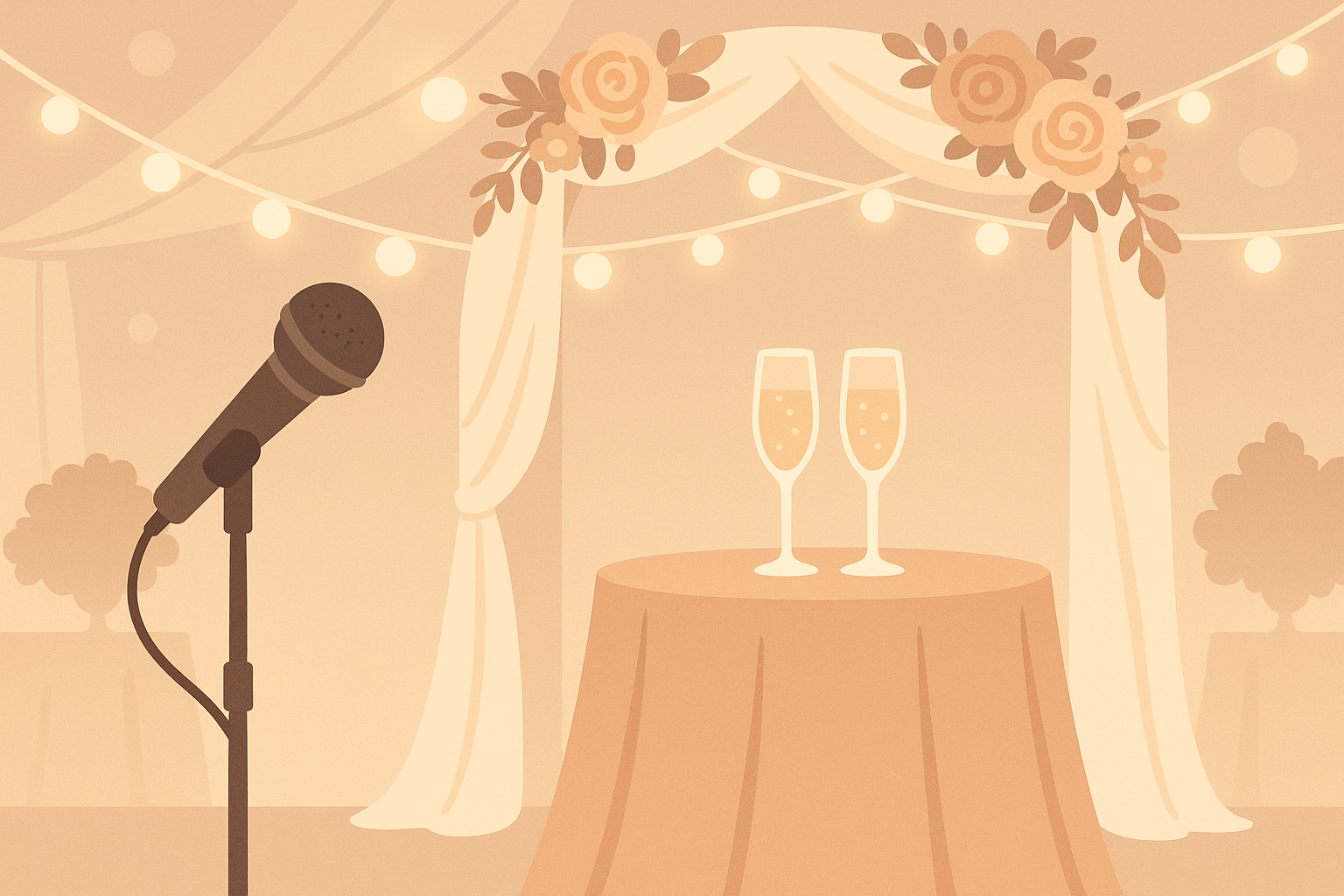 Best man delivering speech at wedding reception