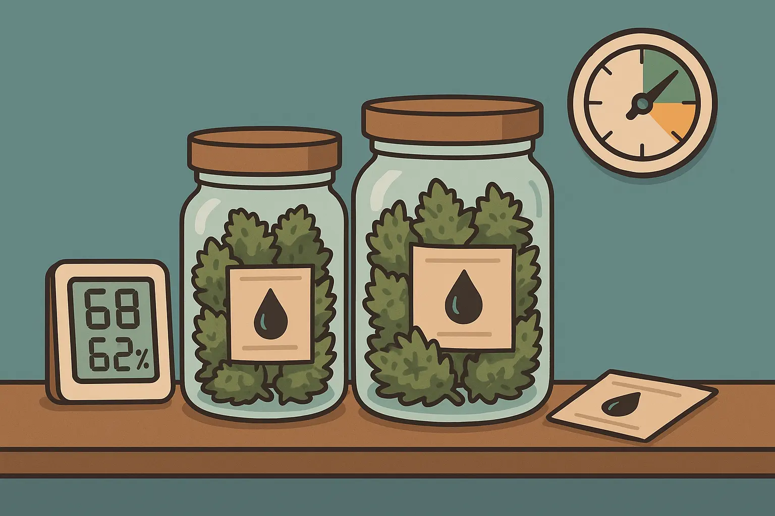 Proper cannabis storage containers and humidity control packs