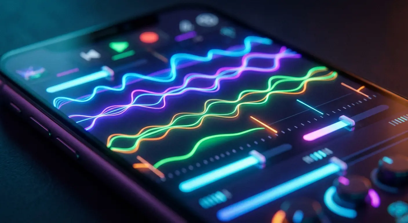 Music collaboration apps interface on smartphone